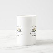 Branding Lashes Extension Beauty Studio Gold White Bone China Mug (Front)