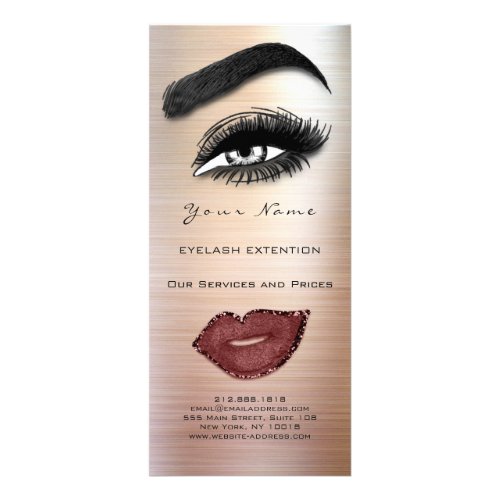 Branding Price List Lash Brow Extension Eyes Lips  Rack Card