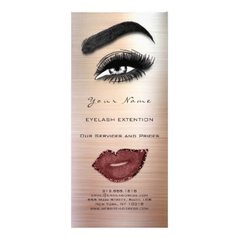 Branding Price List Lash Brow Extension Eyes Lips  Rack Card by luxury_luxury at Zazzle