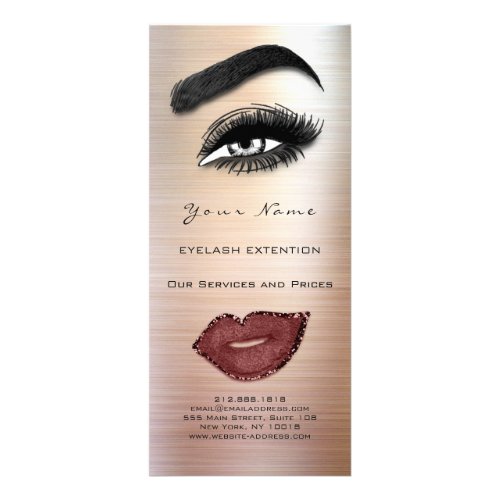 Branding Price List Lash Brow Extension Eyes Lips  Rack Card