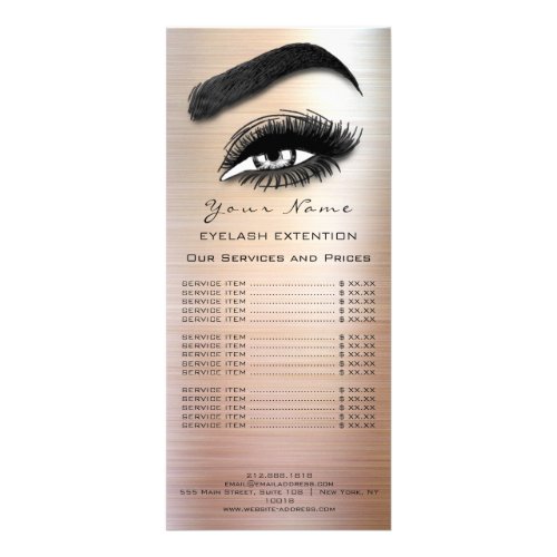 Branding Price List Lash Brow Extension Eyes Lips  Rack Card
