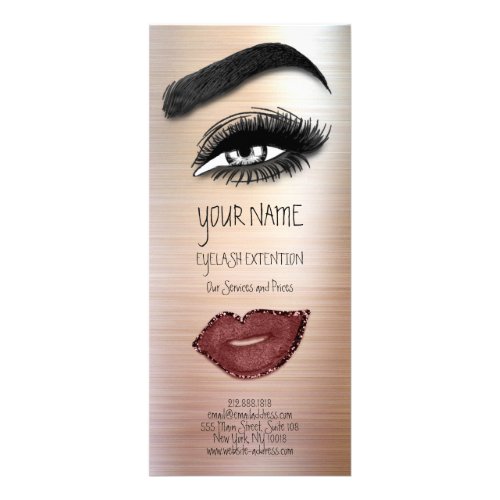 Branding Price List Lash Brow Extension Eyes Lips  Rack Card