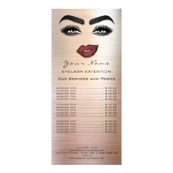 Branding Price List Lash Brow Extension Eyes Lips  Rack Card by luxury_luxury at Zazzle