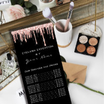 Branding Price List Lashes Extension Black White Rack Card