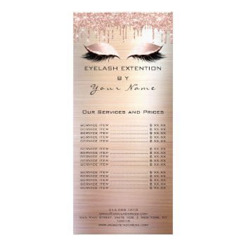 Branding Price List Lashes Extension Eyes Drips Rack Card by luxury_luxury at Zazzle