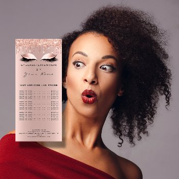 Branding Price List Lashes Extension Eyes Drips Rack Card by luxury_luxury at Zazzle