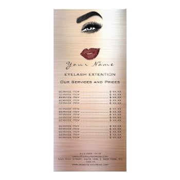 Branding Price List Lashes Extension Eyes Lips  Rack Card by luxury_luxury at Zazzle