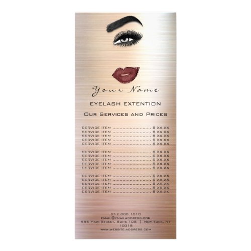 Branding Price List Lashes Extension Eyes Lips  Rack Card