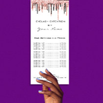 Branding Price List Lashes Extension Simply Rose Rack Card