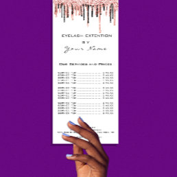 Branding Price List Lashes Extension Simply Rose Rack Card
