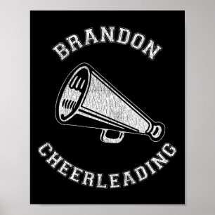 Brandon Cheer Distressed Retro 90's Cheerleader  Poster