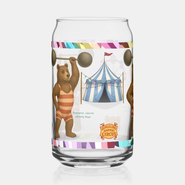 Brandon, circus strong bear can glass (Front)