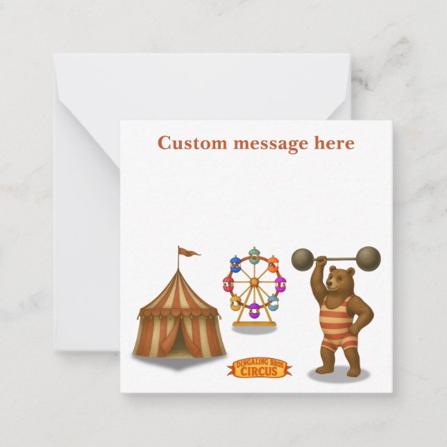 Brandon, circus strong-bear note card (Front)