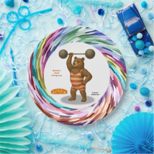 Brandon, circus strong bear paper plates