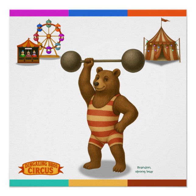 Brandon, circus strong bear poster (Front)