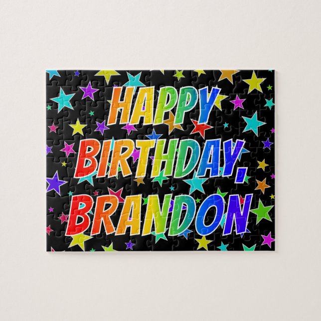 "BRANDON" First Name, Fun "HAPPY BIRTHDAY" Jigsaw Puzzle (Horizontal)