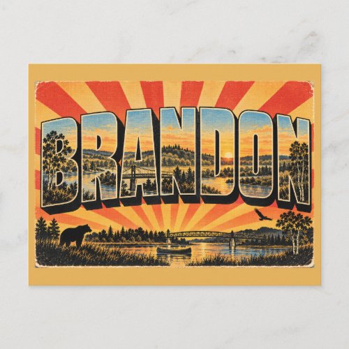 Brandon MB River Trails Forest Hills Art Postcard