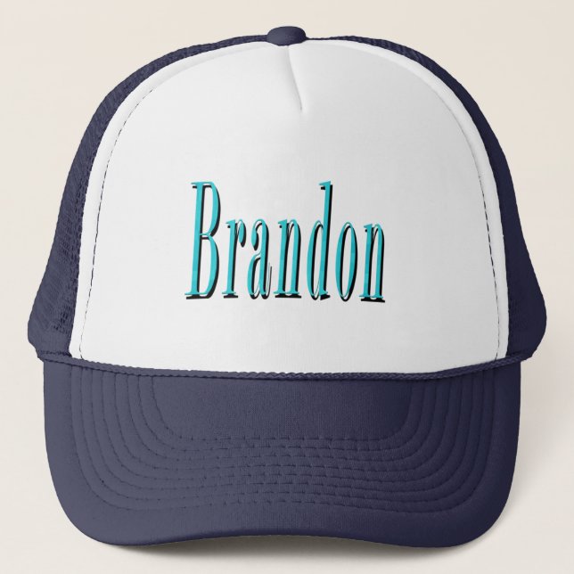 Brandon, Name Blue Logo, Trucker Hat (Front)