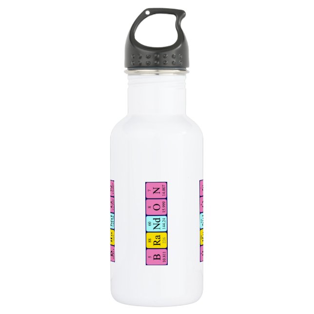 Brandon periodic table name water bottle (Front)