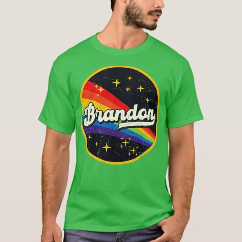 Brandon Rainbow In Space Vintage GrungeStyle T_Shirt
