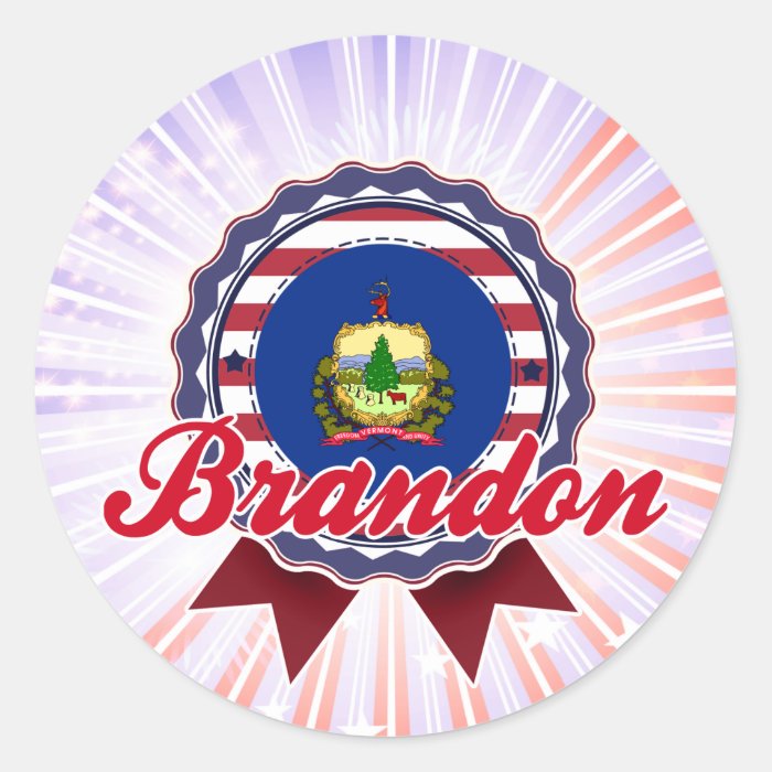 Brandon, VT Round Stickers