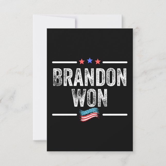 brandon won, brandon won funny, brandon won americ note card (Front)