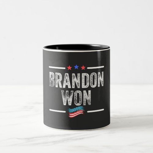 brandon won brandon won funny brandon won americ Two_Tone coffee mug