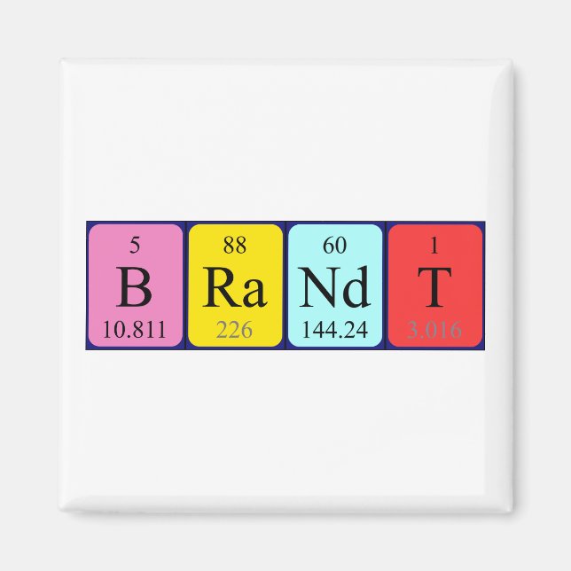 Brandt periodic table name magnet (Front)