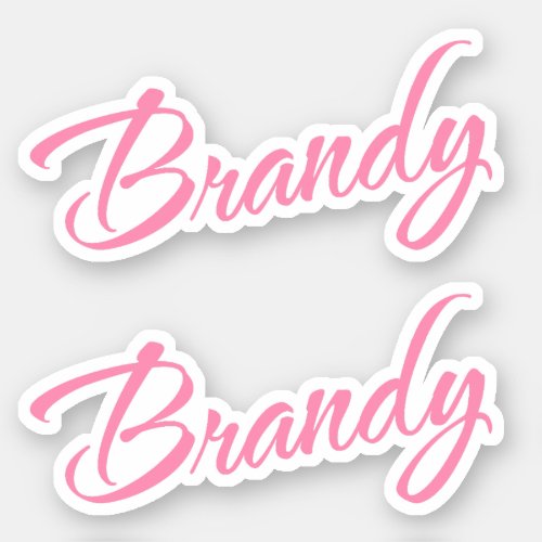 Brandy Decorative Name in Pink x2 Sticker