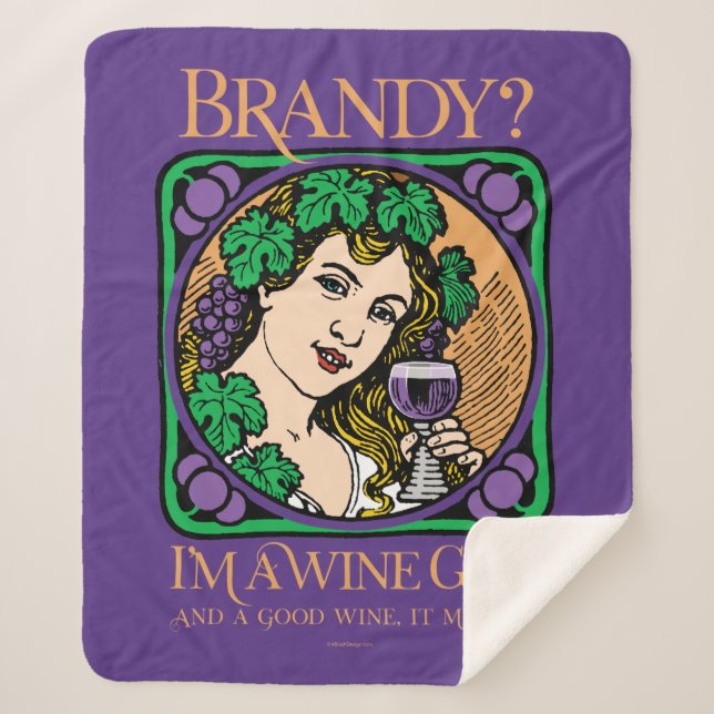 Brandy (I’m a wine girl) Sherpa Blanket (Front)