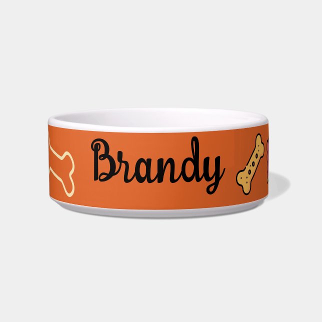 "Brandyl" Coordinated Customizable Pet Bowl (Front)