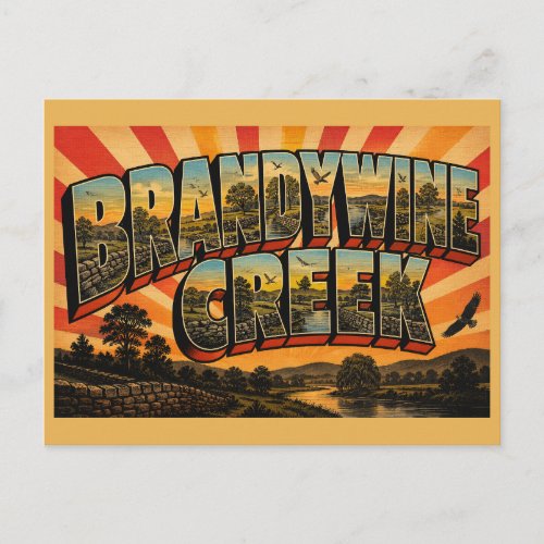 Brandywine Creek Delaware Old-Growth Forest Art Postcard