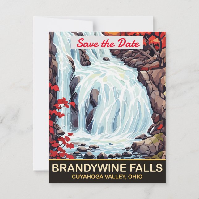 Brandywine Falls Ohio Wedding Invitation (Front)