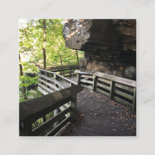 brandywine falls wooden path square business card