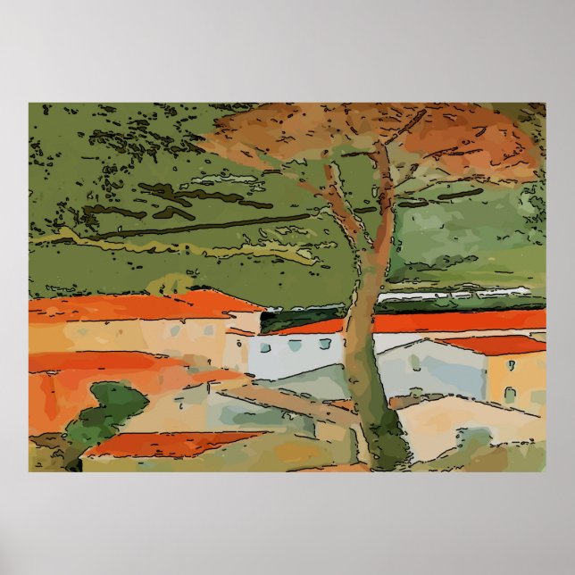 Brandywine Tree, Abstract Roofs Poster (Front)