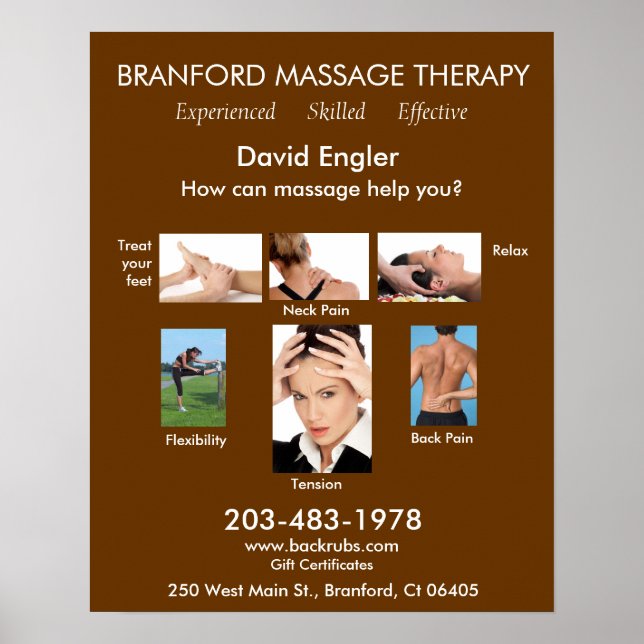 Branford Massage Therapy - Experienced - Effective Poster (Front)
