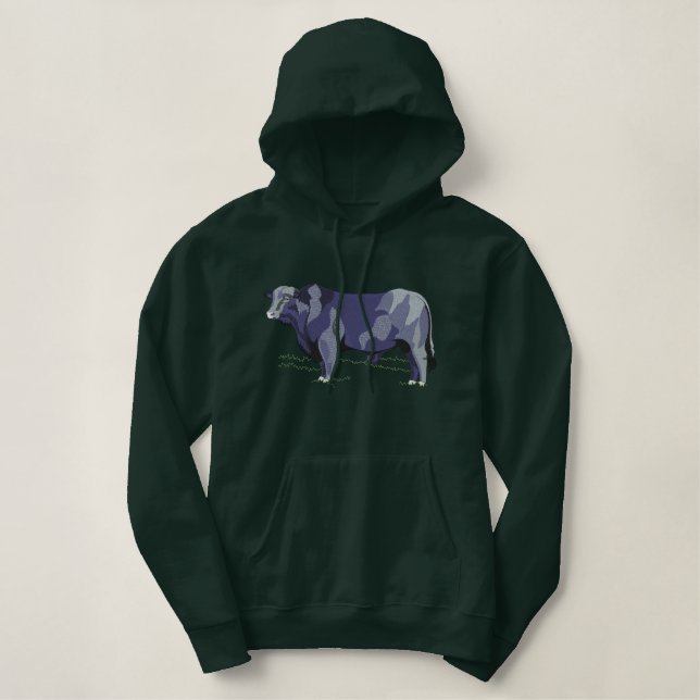 Brangus Bull Embroidered Hoodie (Design Front)