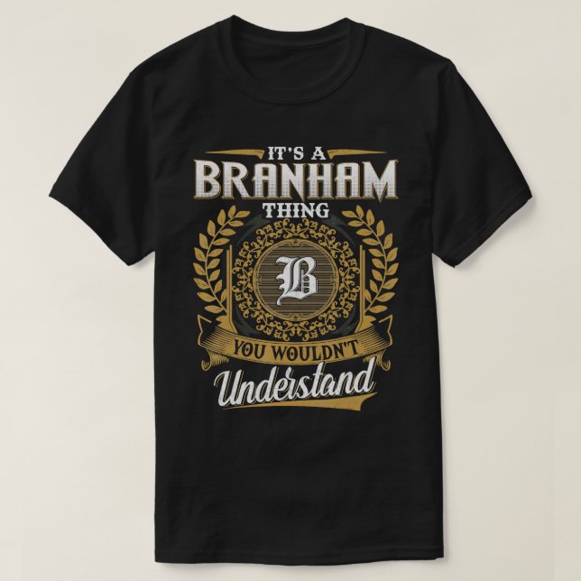BRANHAM Family  Last Name BRANHAM Surname Personal T-Shirt (Design Front)