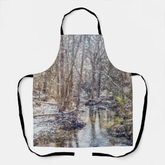 Branson Fall Creek Winter Snow Painterly