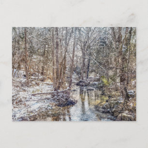 Branson Fall Creek Winter Snow Painterly Postcard
