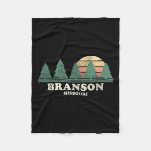 Branson Mo Vintage Throwback Tee Retro 70s Design  Fleece Blanket