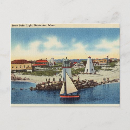 Brant Point Light Nantucket Massachusetts Postcard