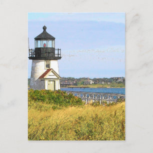 Brant Point Lighthouse 2 - VINTAGE LOOK Postcard