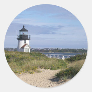 Brant Point Lighthouse Classic Round Sticker