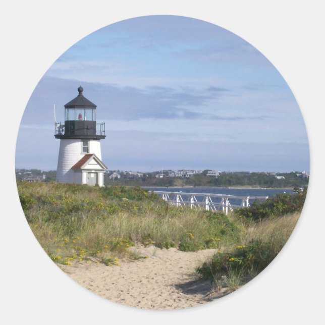 Brant Point Lighthouse Classic Round Sticker (Front)