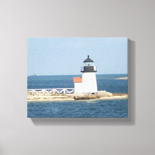 Brant Point Lighthouse Nantucket Cottage Canvas Print