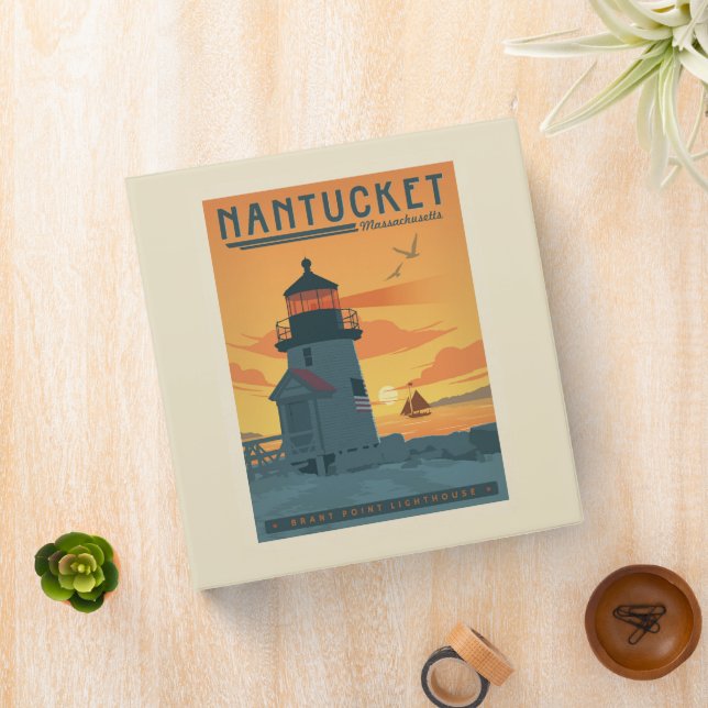 Brant Point Lighthouse | Nantucket MA 3 Ring Binder (In Situ)