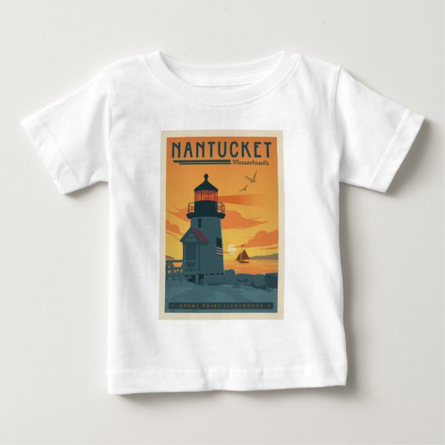 Brant Point Lighthouse | Nantucket MA Baby T-Shirt (Front)