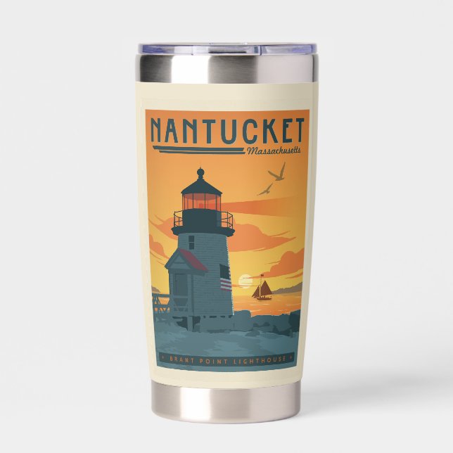 Brant Point Lighthouse | Nantucket MA Insulated Tumbler (Front)