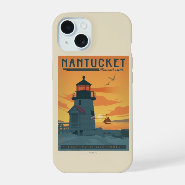 Brant Point Lighthouse | Nantucket MA Iphone Case (Back)